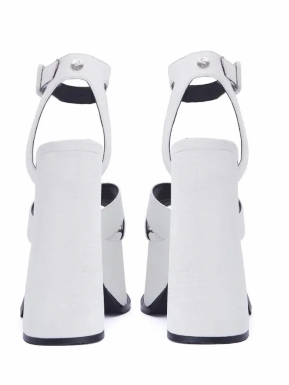 White Platform Ankle-Strap Women's Sandals Shellys London 38